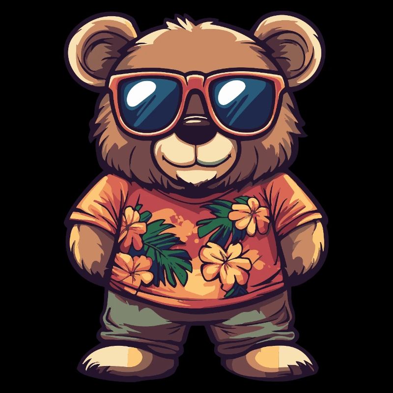 Bear Comic Funny Summer