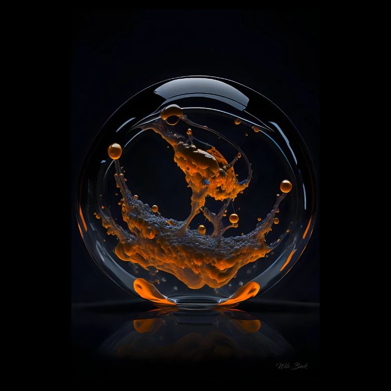 Nuages dans une bulle orange 3