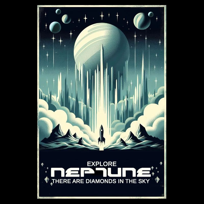 Explorez Neptune - Affiche Vintage