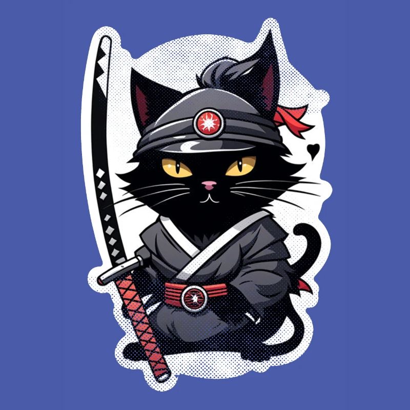 chat ninja - chaton samourai