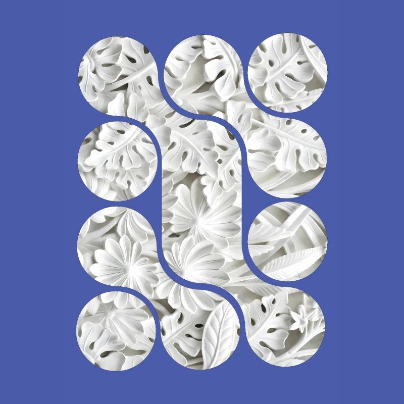 Abstract White Leaf Patterns