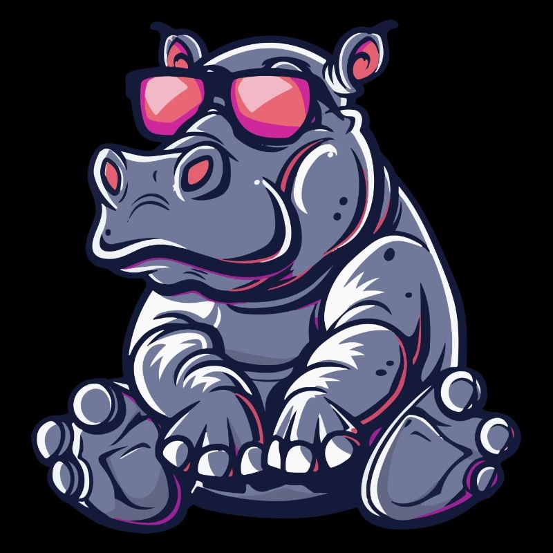 Nilpferd Comic Cool