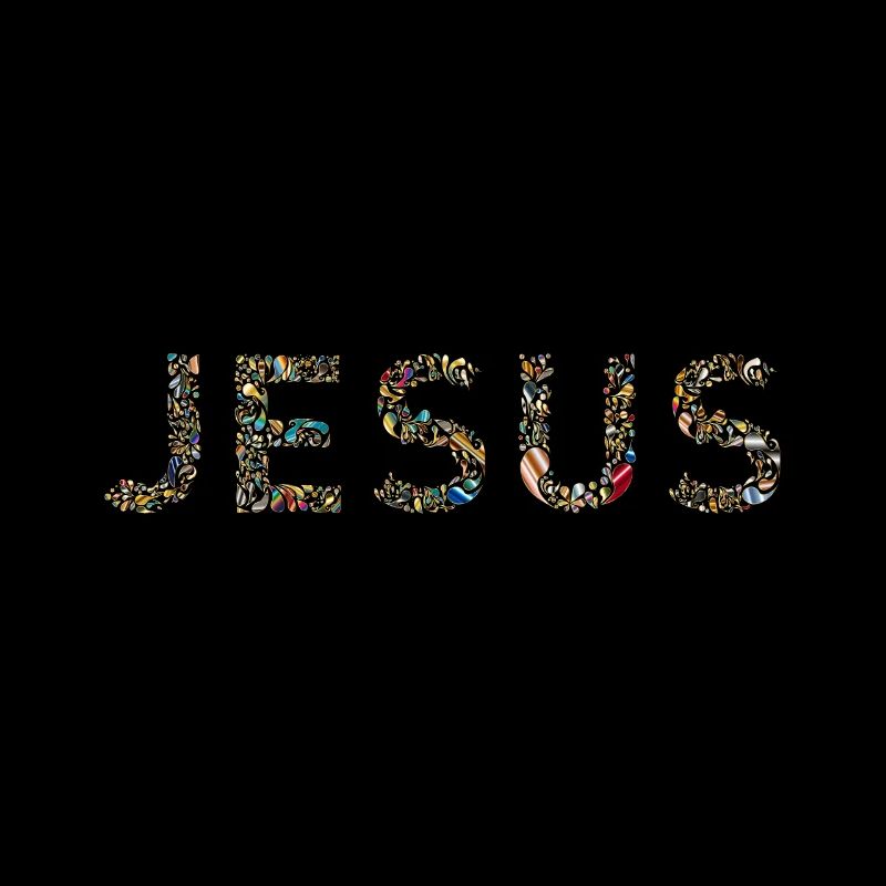 Écriture de goutte d'eau colorée de Jésus