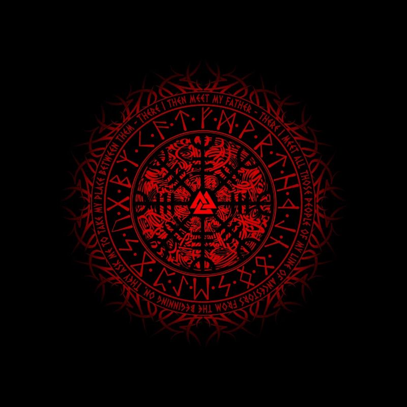 Vegvisir Wikinger Kompass mit Wikingergebet und