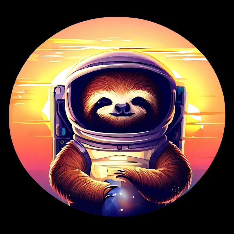 Lazyer in space at sunset