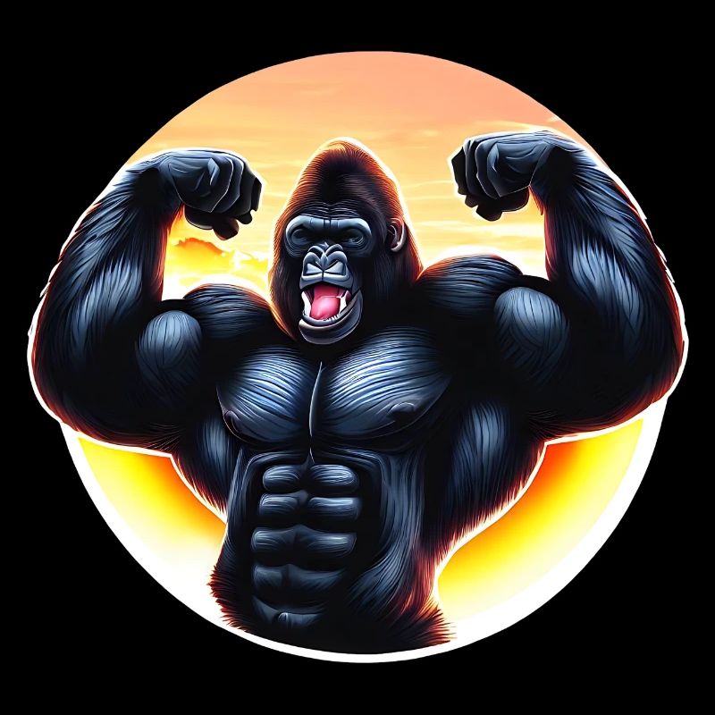 Muscular sunset gorilla