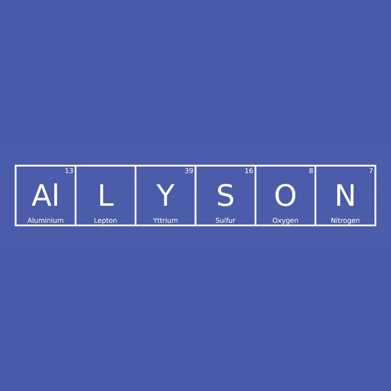 Allyson Name First Name Chemistry Periodic Table Element