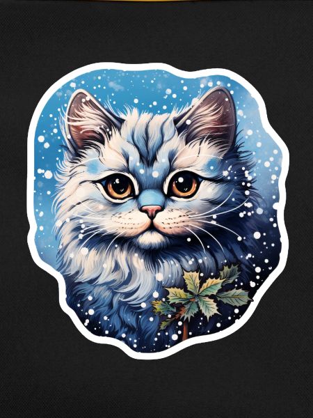 Cat in snowfall