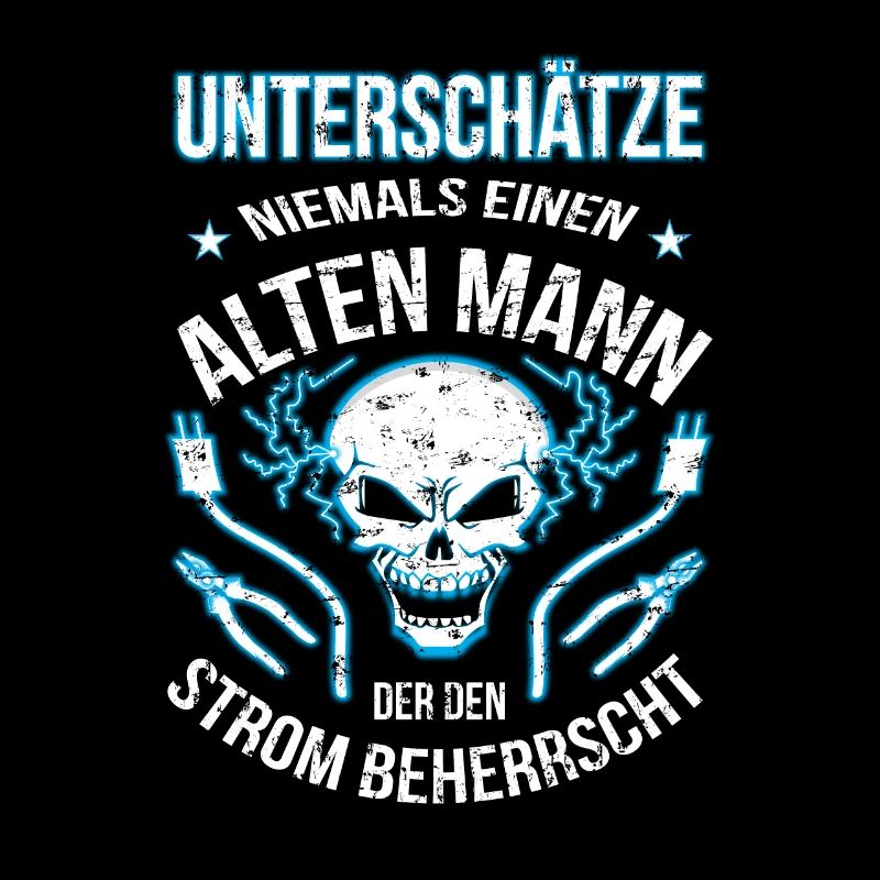 Elektriker Alter Mann der den Strom beherrscht