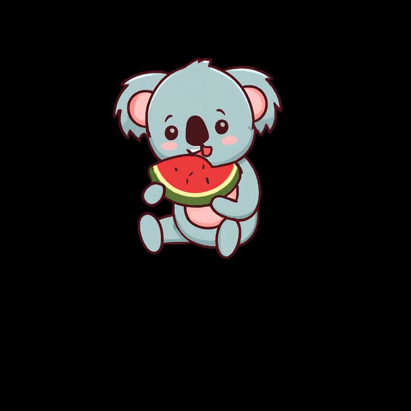 Kawaii Koala eats watermelon