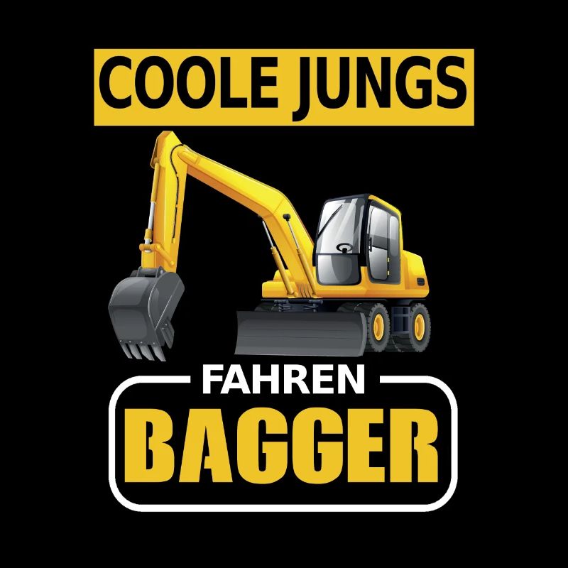 Bagger Baustelle Baggern Baggerfahrer Jungs