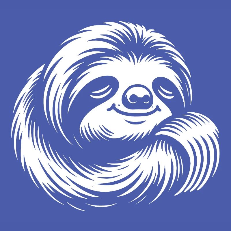 Cute sleepy sloth getting calm