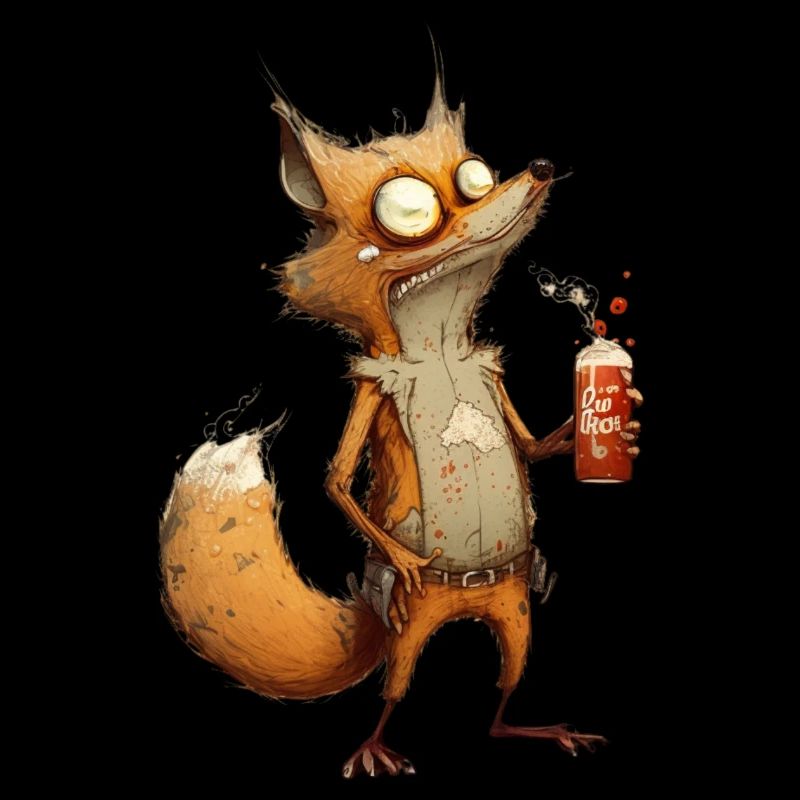 crazy fox with beer