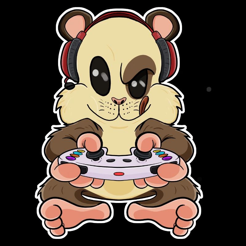 Hamster With Gaming Controller I Funny Gaming I