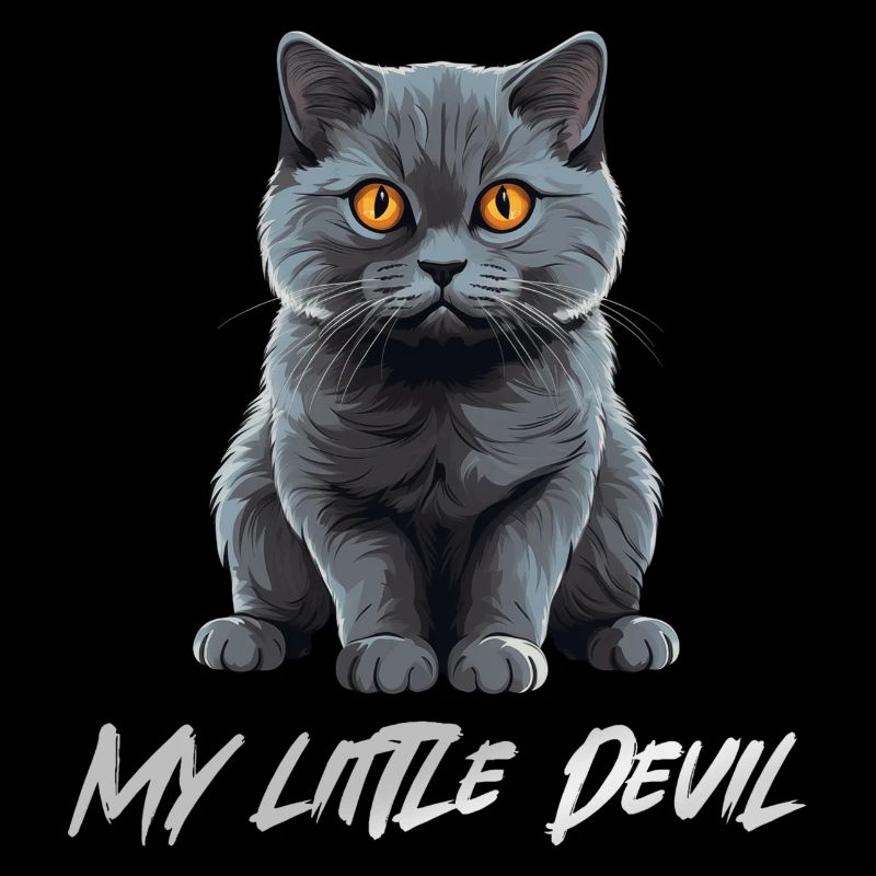 Chat Gris Mignon Mon Petit Diable