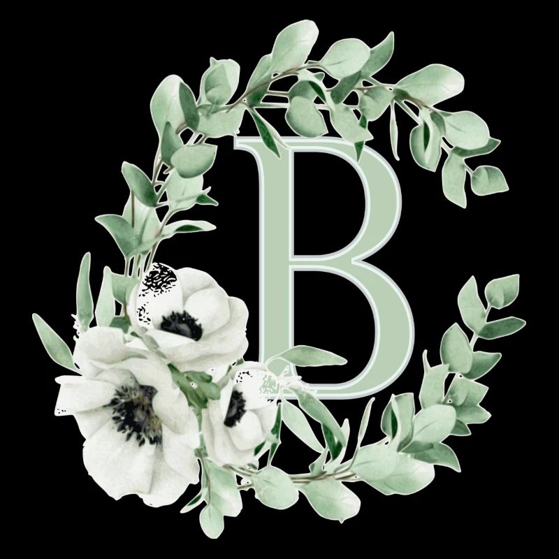 Lettre B avec des fleurs