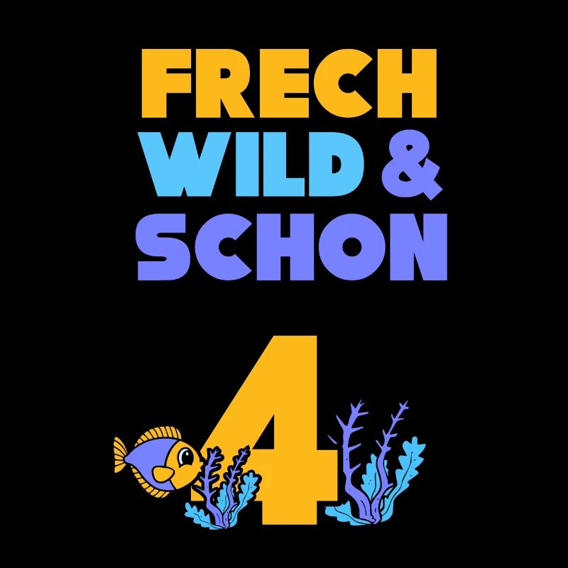 4 Jahre Geburtstag Junge Mädchen Fisch