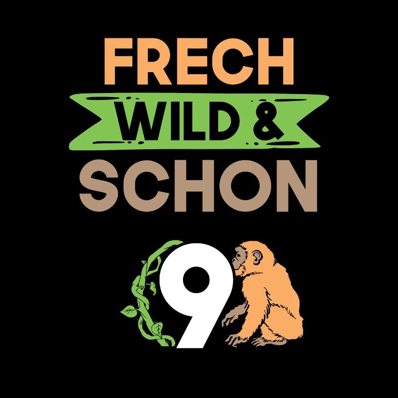 9 Jahre Geburtstag Junge Mädchen Affe