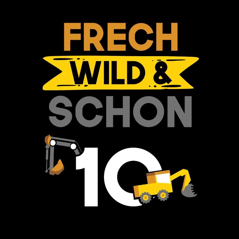 10 Jahre Geburtstag Junge Mädchen Bagger