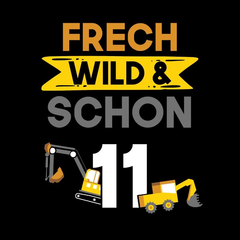 11 Jahre Geburtstag Junge Mädchen Bagger