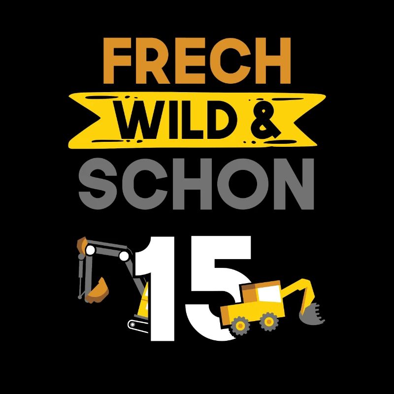 15 Jahre Geburtstag Junge Mädchen Bagger