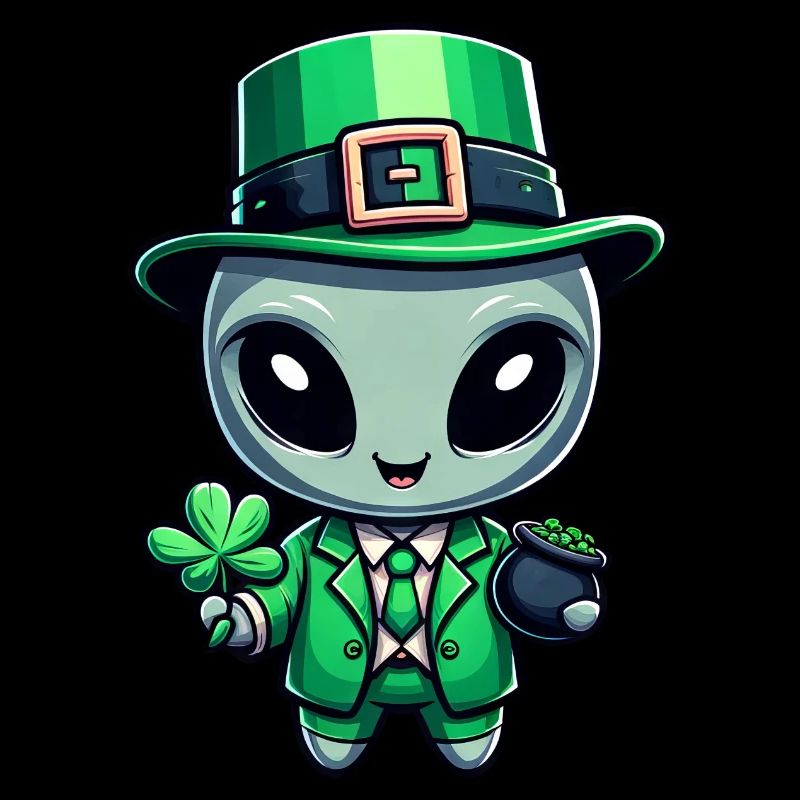 St. Patrick's Day alien extraterrestrial celebration desig