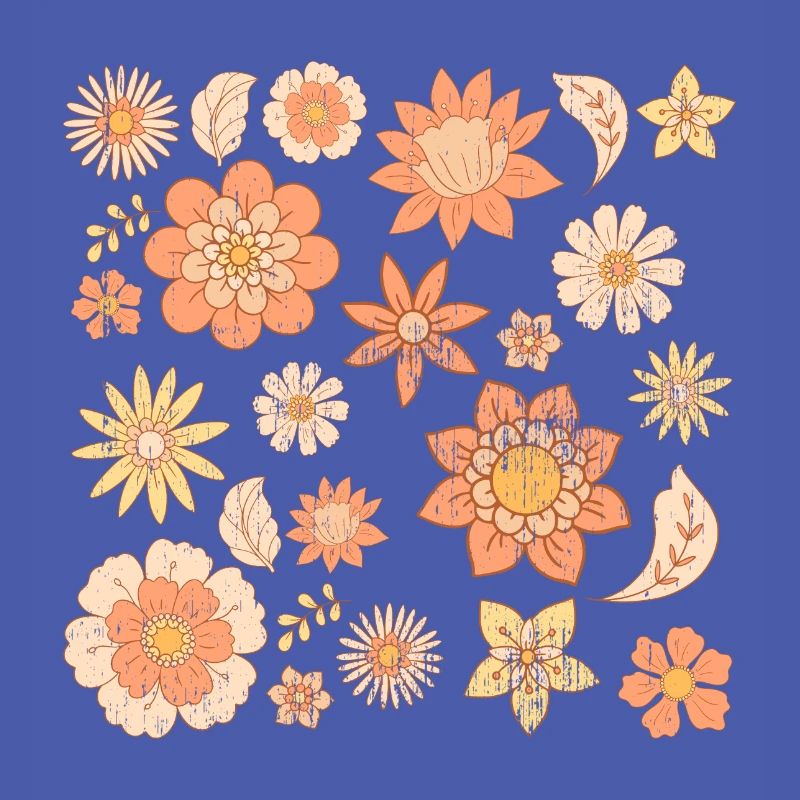 Cute Retro Flowers Pattern