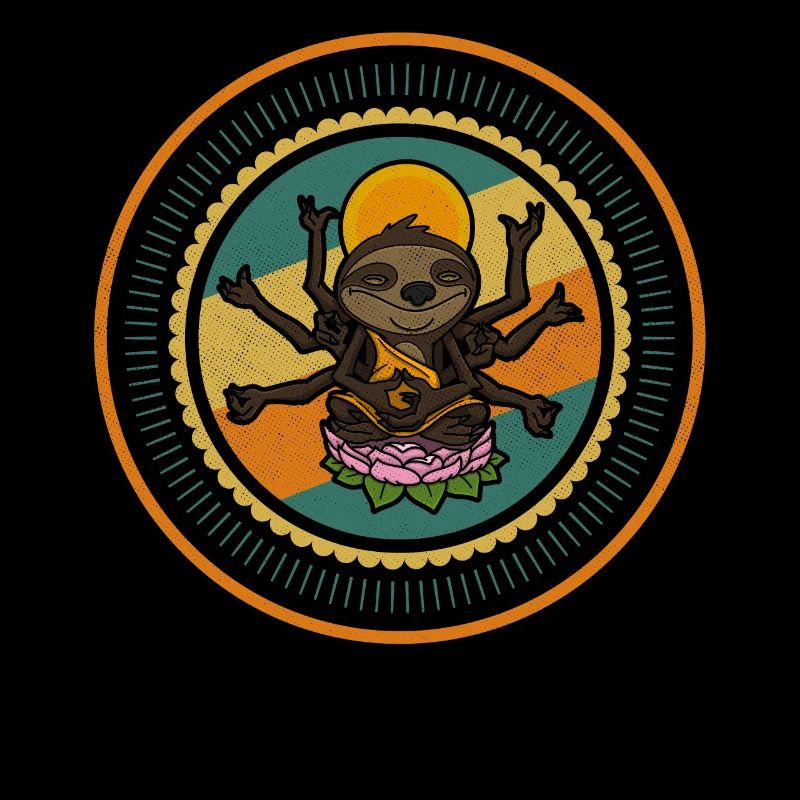 Sloth Lotus Posa Namaste Buddha Meditation