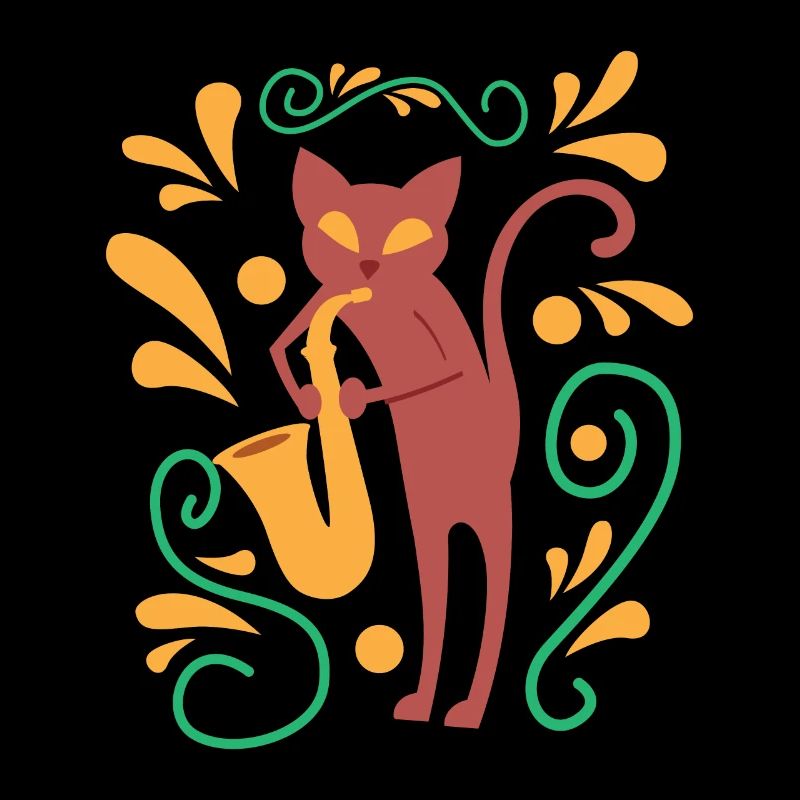 Cat Playing Saxophone Funny Cute Kitty Produkt