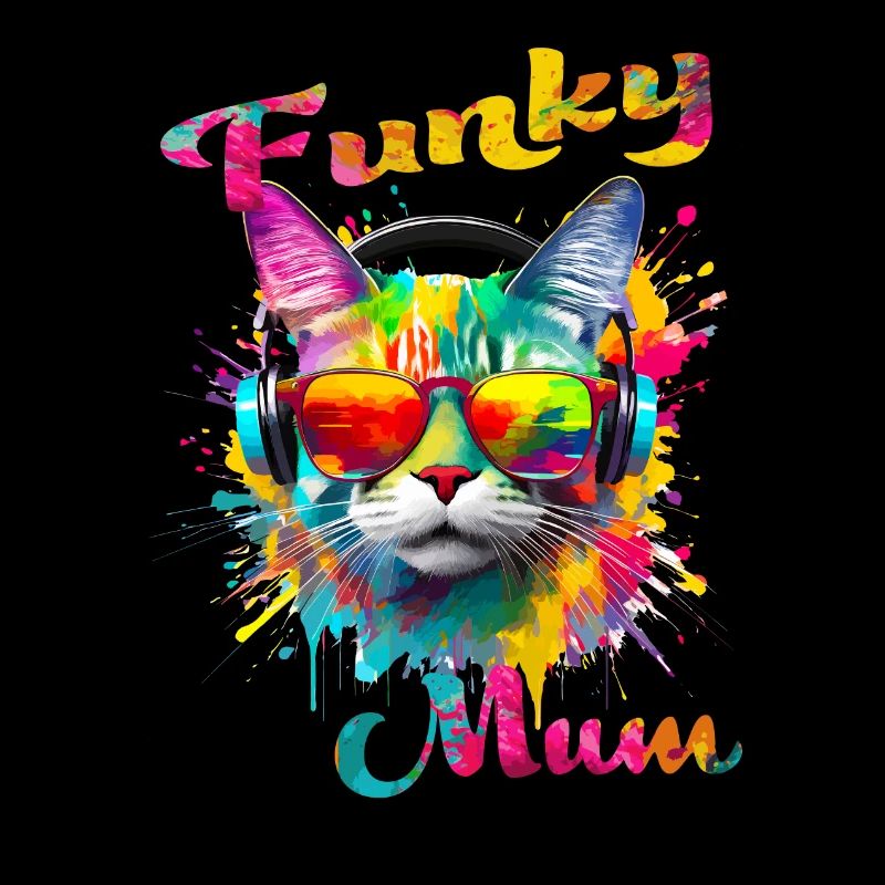Funky Mama. Geburtstag, Muttertag. Katze