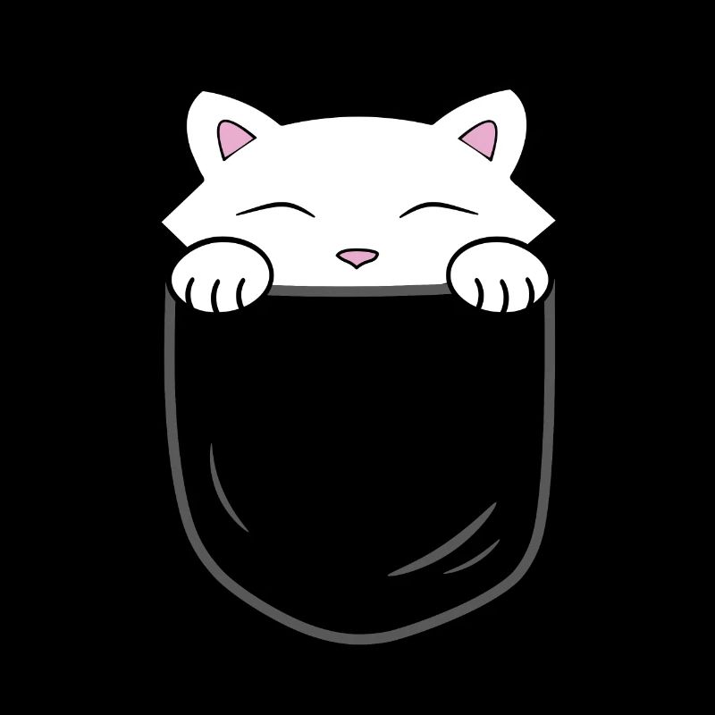 Chat mignon assis dans une poche