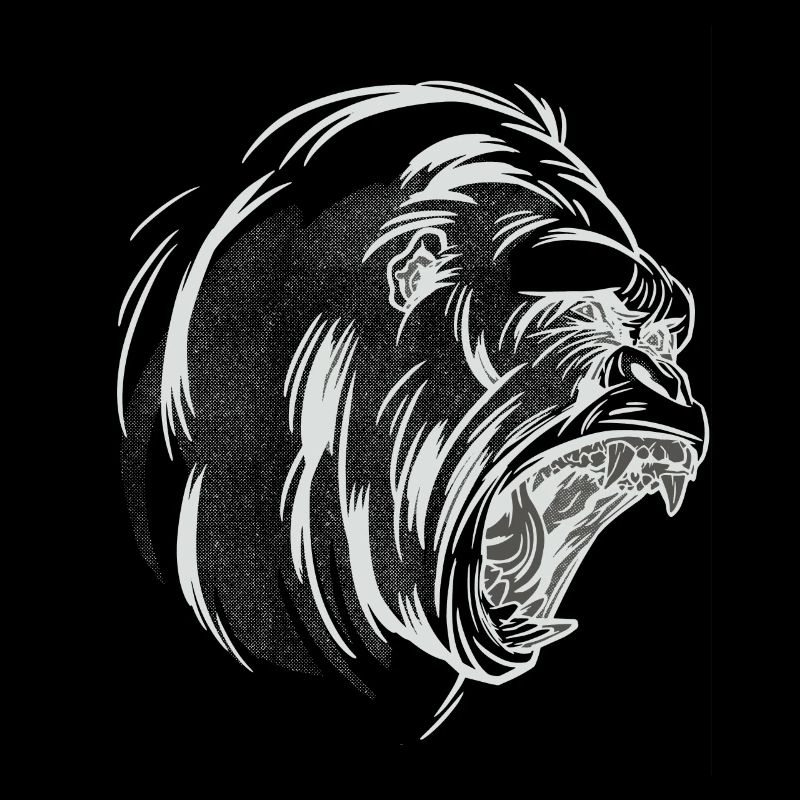 Cri de tête de gorille