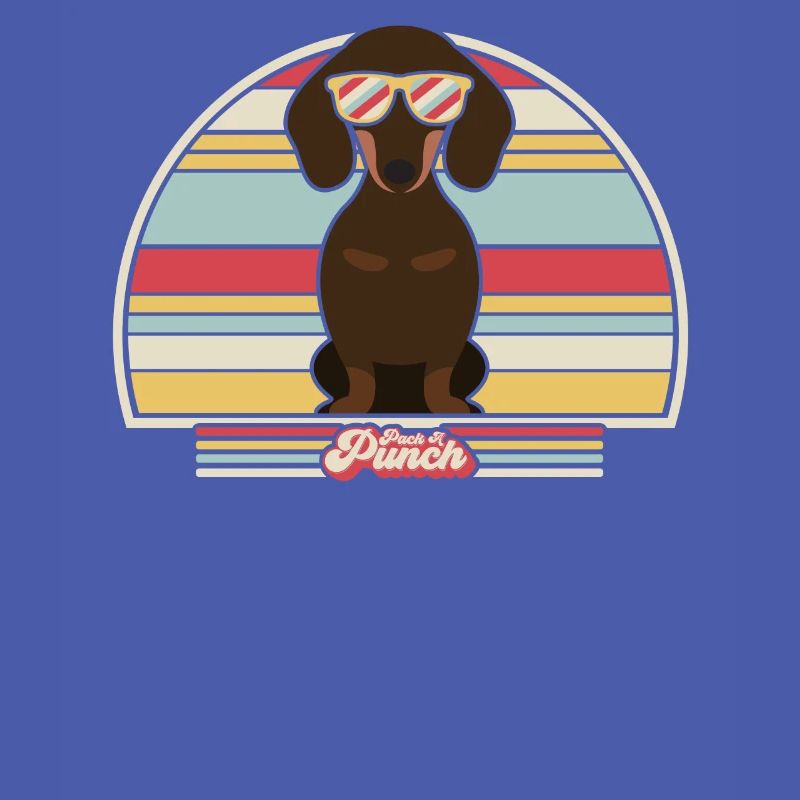 Impression de teckel. Graphique de style rétro