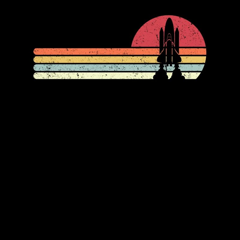 Space Shuttle Print. Retro Style Rocket Launch