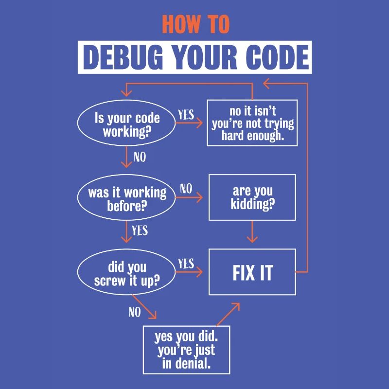 "Comment déboguer votre code" Funny Programmer Coding