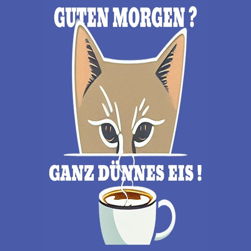 Ganz Dünnes Eis Morgenmuffel Katze Kaffee