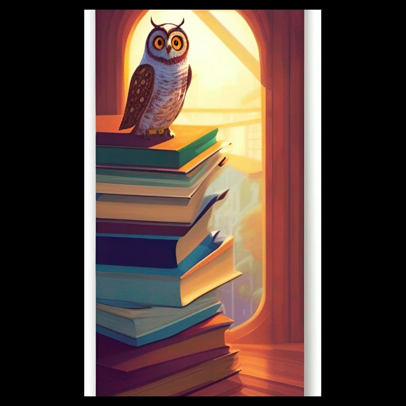 Comic Cartoon Cute Book Owl Owl Book Stack