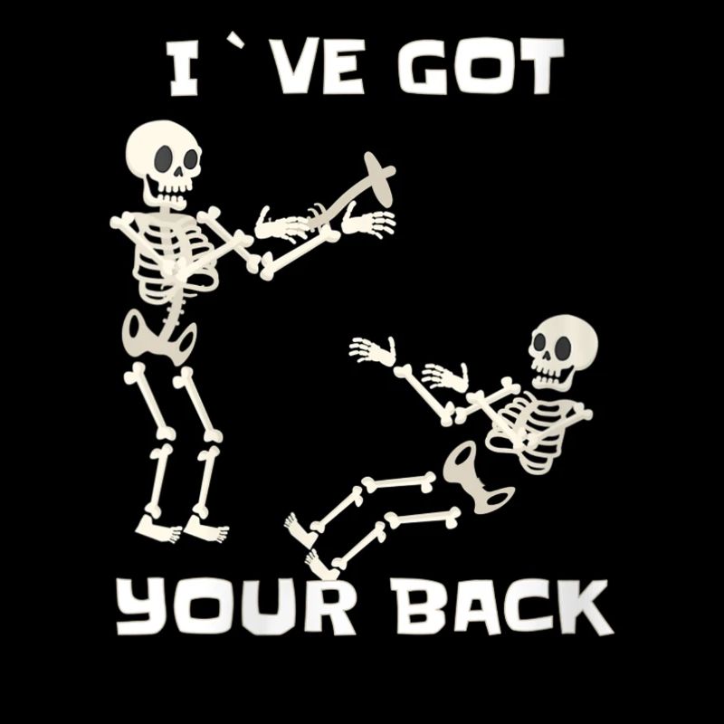 Womens I ve Got Your Back Halloween Skeleton Skull