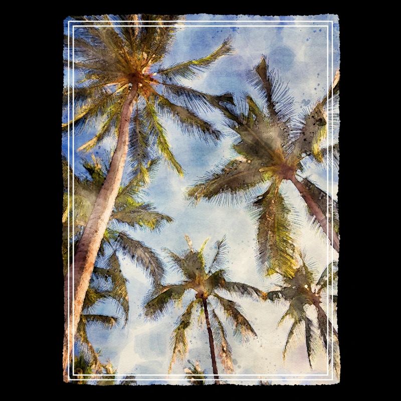 Palmiers à l’aspect aquarelle