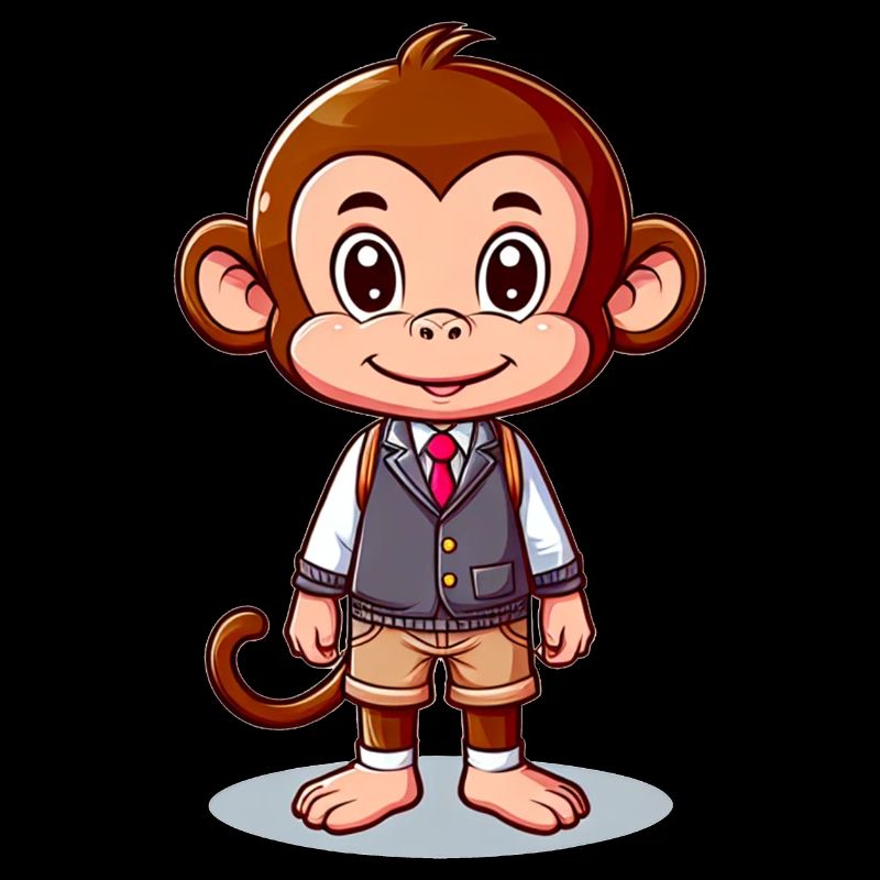 Singe écolier mignon