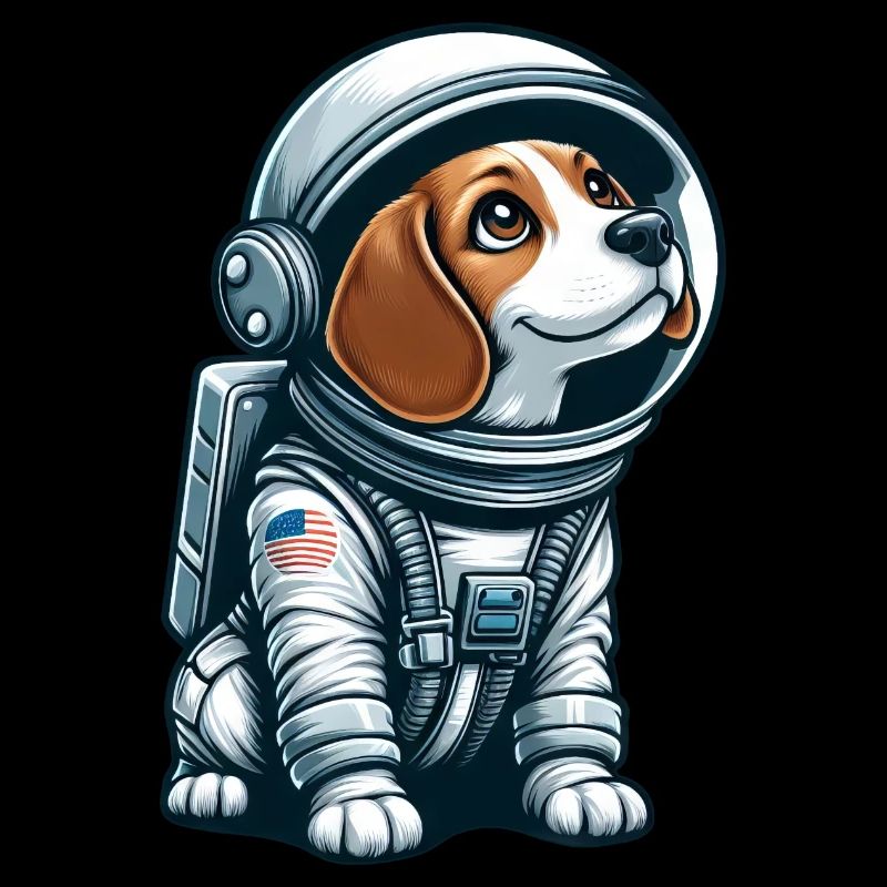 Beagle astronaut in space