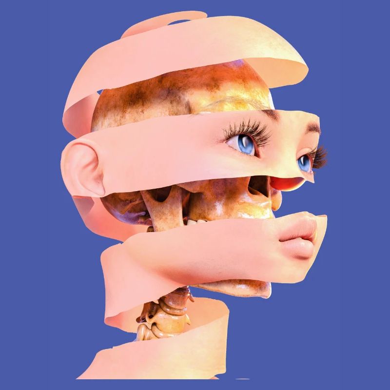 Gesicht oder Totenkopf? - Kunst mit dem Sensenmann