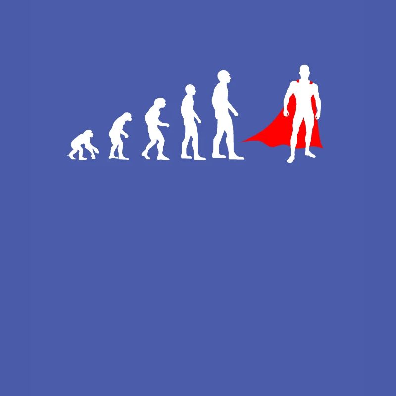 Evolution des Menschen Superheld witzig