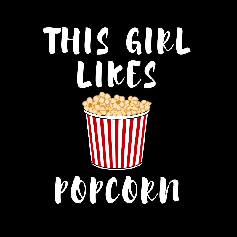 Fille aime le pop-corn et regarder des films Corn