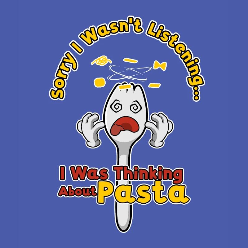 Thinking About Pasta Ironic Fork Spaghetti Italian