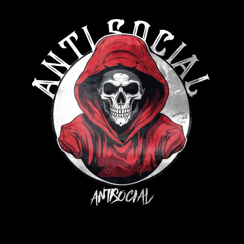 Anti Social Skull Logo Graffiti avec la conception de gouttes