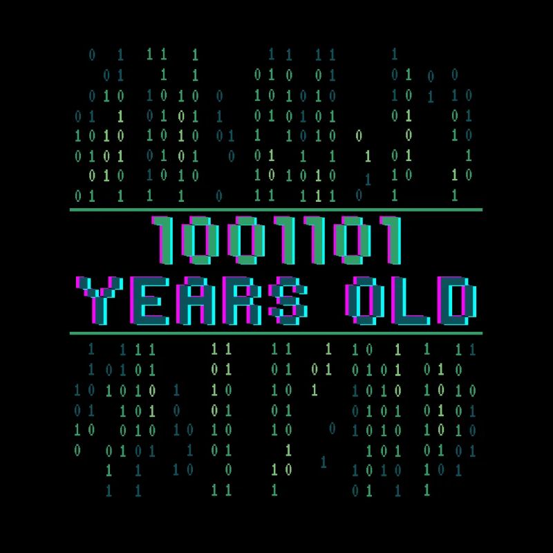 77. Geburtstag 77 Jahre alt Binärcode Coder