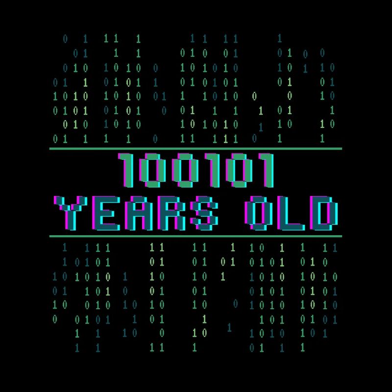 37th birthday 37 years old Binary code computer science