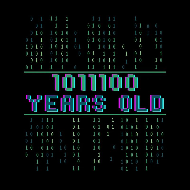 92e anniversaire 92 ans Code binaire Informatique