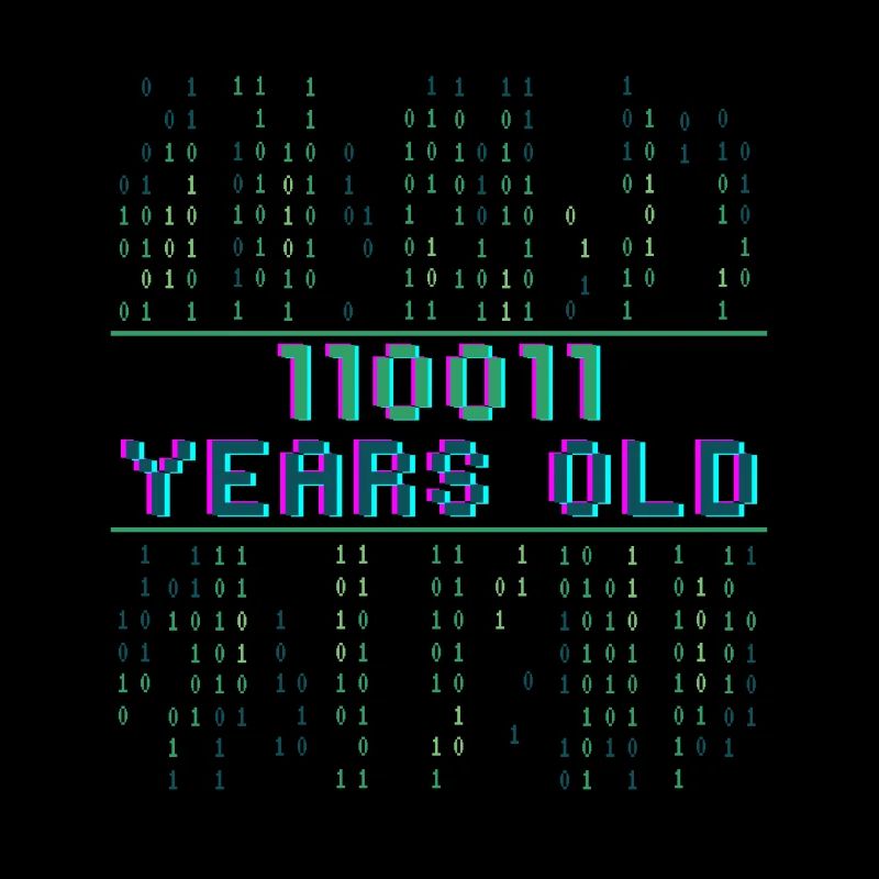 51. Geburtstag 51 Jahre alt Binärcode Coder